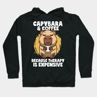 Capybara & Coffee Cute Capybara Zoology Zoo Animals Capybara Hoodie